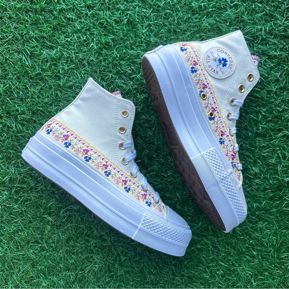 💝Converse Chuck Taylor All Star Ctas Lift Hi Floral - Picture 11 of 11